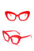 One Pc New Stylish Five Colors Geometry Plastic Frame Polarized Uv Protection Sunglasses Red