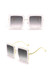 One Pc New Stylish Five Colors Square Shape Plastic Frame Metal Glasses Legs Polarized Uv Protection Sunglasses White