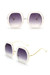 One Pc New Stylish Four Colors Hexagon Shape Plastic Stitching Metal Frame Polarized Sunglasses White