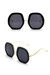 One Pc New Stylish Four Colors Hexagon Shape Plastic Stitching Metal Frame Polarized Sunglasses Black