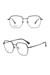 One Pc New Stylish Four Colors Square Shape Metal Frame Glasses Dark Gray