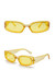 One Pc New Stylish Nine Colors Square Shape Plastic Small Frame Polarized Uv Protection Sunglasses Yellow