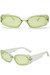 One Pc New Stylish Nine Colors Square Shape Plastic Small Frame Polarized Uv Protection Sunglasses Light Green