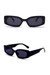 One Pc New Stylish Nine Colors Square Shape Plastic Small Frame Polarized Uv Protection Sunglasses Black
