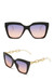 One Pc New Stylish Seven Colors Square Shape Plastic Frame Hollow Decor Metal Glasses Legs Polarized Uv Protection Sunglasses Black