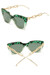 One Pc New Stylish Seven Colors Square Shape Plastic Frame Hollow Decor Metal Glasses Legs Polarized Uv Protection Sunglasses Green