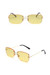 One Pc New Stylish Six Colors Frameless Square Metal Glasses Legs Polarized Uv Protection Sunglasses Yellow