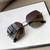 One Pc New Stylish Six Colors Hexagon Shape Metal Frame Letter Glasses Legs Polarized Uv Protection Sunglasses Brown