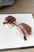One Pc New Stylish Six Colors Hexagon Shape Metal Frame Letter Glasses Legs Polarized Uv Protection Sunglasses Khaki 