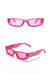 One Pc New Stylish Six Colors Letter Metal Decor Small Square Shape Plastic Frame Polarized Uv Protection Sunglasses Magenta