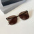 One Pc New Stylish Six Colors Square Shape Metal Frame Glasses Legs Polarized Uv Protection Sunglasses Brown