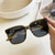 One Pc New Stylish Six Colors Square Shape Plastic Frame Legs Polarized Uv Protection Sunglasses Dark Gray