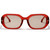 One Pc New Stylish Six Colors Square Shape Plastic Small Frame Polarized Uv Protection Sunglasses Red