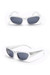 One Pc New Stylish Ten Colors Geometry Shape Plastic Small Frame Polarized Uv Protection Sunglasses White
