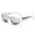 One Pc New Stylish Ten Colors Geometry Shape Plastic Small Frame Polarized Uv Protection Sunglasses Silver