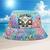 Beach Turtle Flip Flop Bucket Hat, Custom Name Beach Pattern Turtle Lovers Bucket Hats Style 2