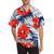 Custom Face Hawaiian Shirt Red Flower Leaves Aloha Shirts for Boyfriend/Husband Birthday Vacation Party Gift Style 3