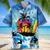 Surfing Blue Flowers Hawaiian Shirt for Men, Surfing Lovers Summer Surfing Aloha Hawaiian Shirt Style 4