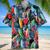 Surfing Blue Flowers Hawaiian Shirt for Men, Surfing Lovers Summer Surfing Aloha Hawaiian Shirt Style 6