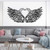 Heartfelt Angel Wings Metal Wall Art For Home—Geometric Diamond Heart Design, Love Gift