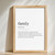 Family Definition Canvas - Minimalist Modern Wall Art Print