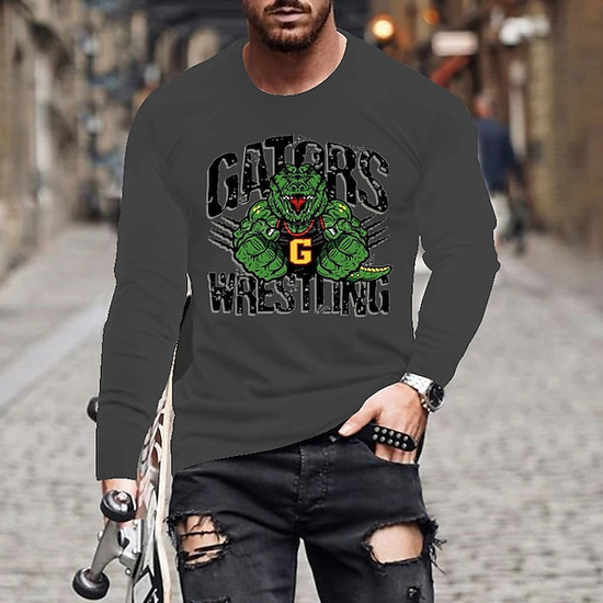 Men's Unisex T Shirt Tee Hot Stamping Letter Crewneck Street