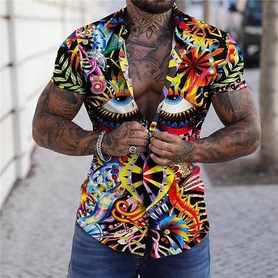 Men's short sleeve button down print shirts online