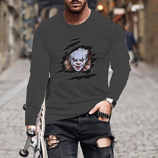 Men s Unisex T Shirt Tee Halloween Letter Crew Neck Street Casual