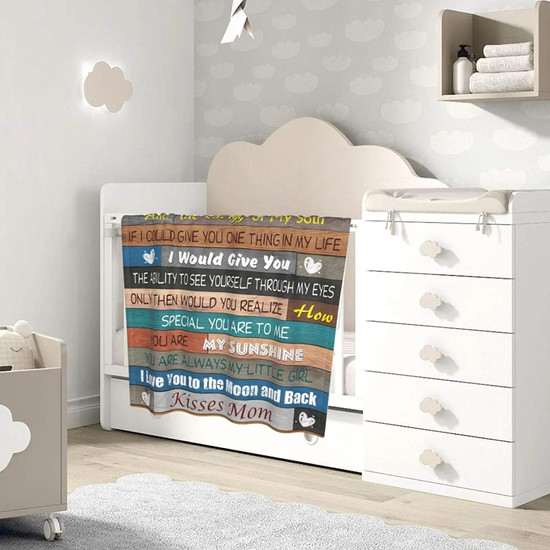 Fleece Blanket To My Daughter Letter Printed Love Family Blanket Comfortable Wrap Plank Blanket Positive Encourage Love Daughter s Flannel Blanket Gifts Thegiftio UK