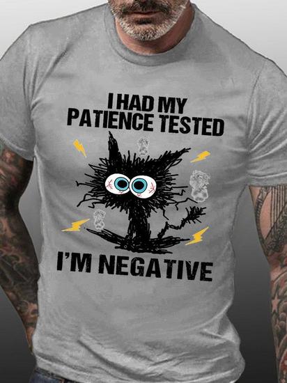 Funny Grumpy Cat Shirt, I Had My Patience Tested I'm Negative