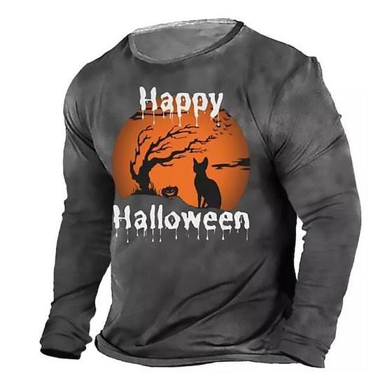 Buy Mens Halloween T-Shirt,Crew Neck Long Sleeve 3D Printed