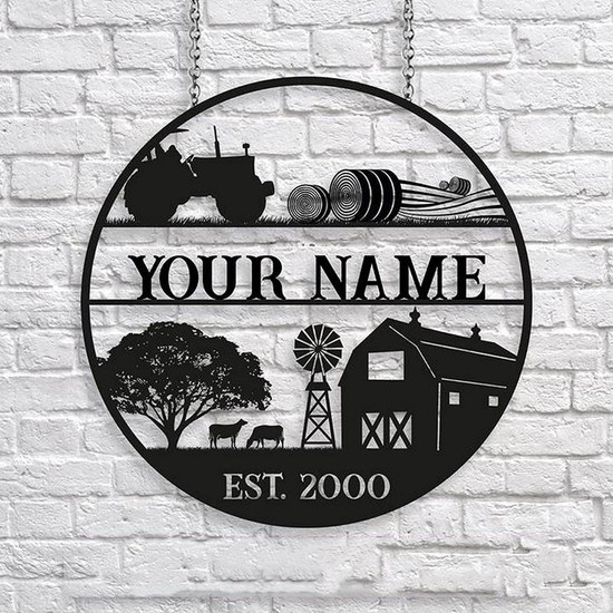 Ornament - Black - PERSONALIZED Farm Tractor Ornament - Black - PERSONALIZED Farm Tractor