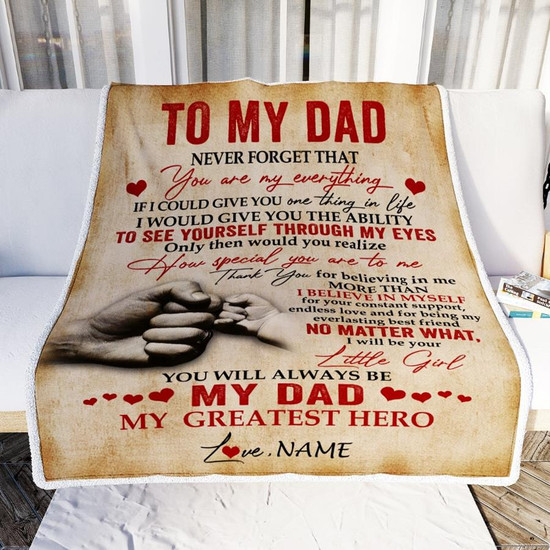 Coperta Personalizzata In Flanella 140x180 Cm - Regalo Con Lettera Per Figlia Da Papà (Natale, Compleanno)