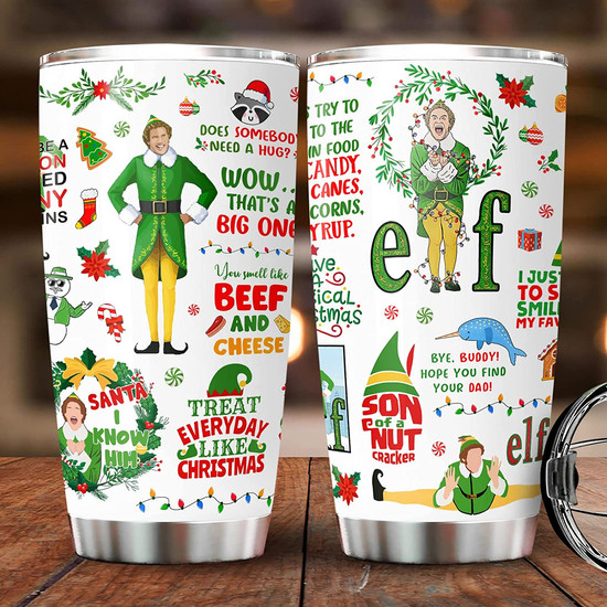 Gifts for Christmas - Funny Elf Christmas Tumbler Cup - Christmas Movie  Lovers Coffee Mug - Xmas Holiday Birthday Gifts for Best Friends - Thegiftio