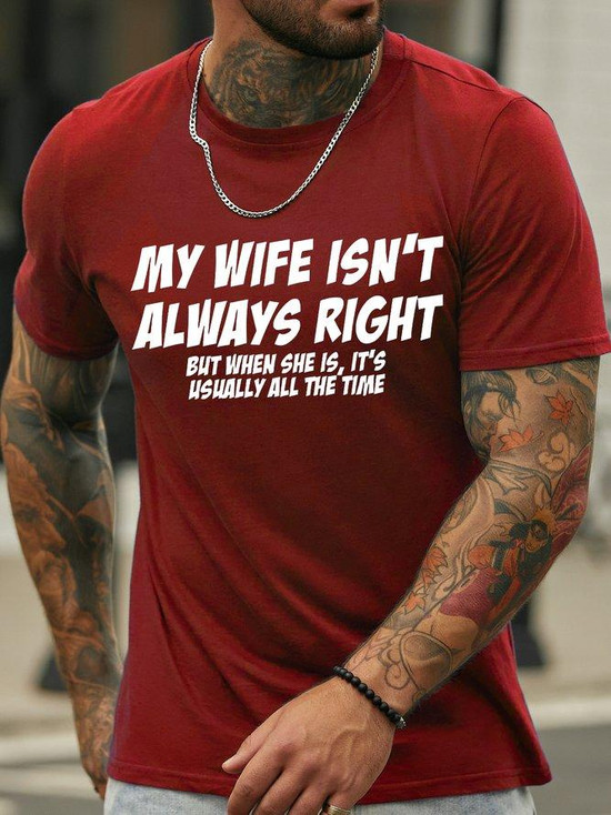 My Wife Isn't Always Right But When She Is It's All The Time T-Shirt My Wife Isn't Always Right But When She Is It's All The Time T-Shirt