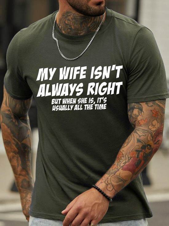 My Wife Isn't Always Right But When She Is It's All The Time T-Shirt My Wife Isn't Always Right But When She Is It's All The Time T-Shirt
