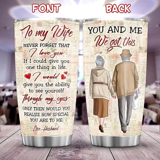 20oz Tumbler Gifts for Wife - Never Forget That I Love You Birthday Gifts  for Wife & Gifts for Her For Anniversary - Mothers Day Gifts From Husband -  Wife Birthday Gift