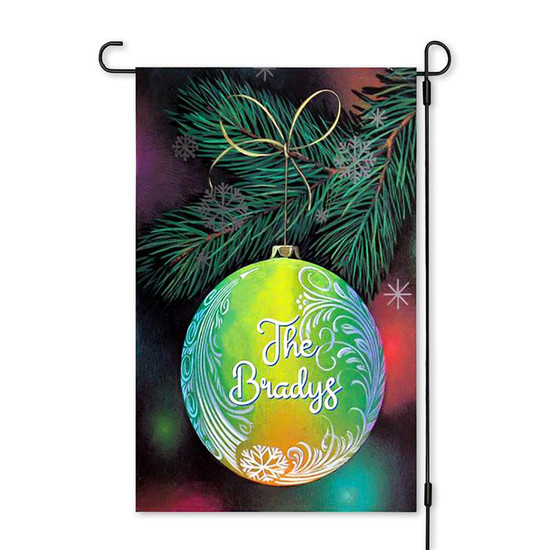 Personalized Noel Ornament Garden Flag, Family Name, Custom Name Garden Flag