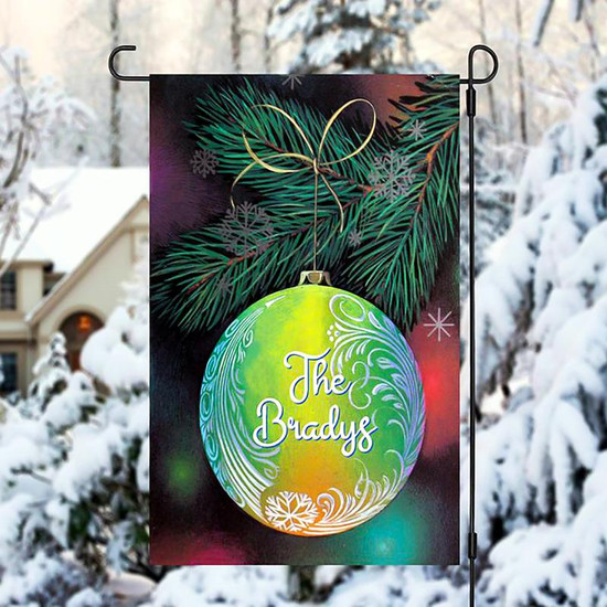 Personalized Noel Ornament Garden Flag, Family Name, Custom Name Garden Flag