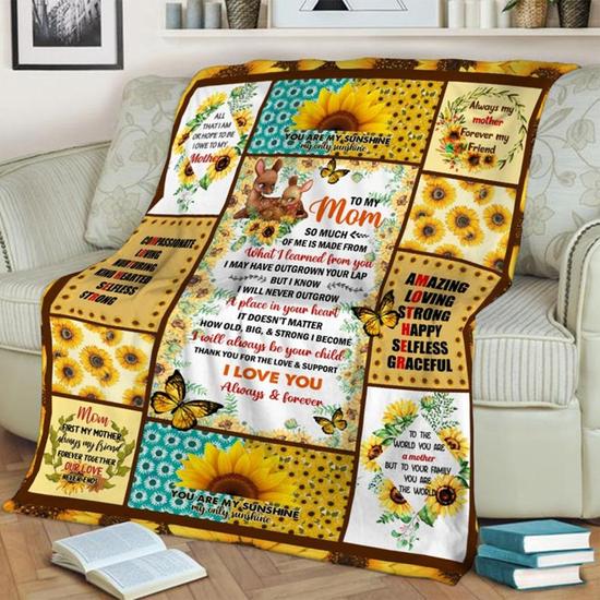 To My Mom You Are My Sunshine Blanket, Mother's Day Gifts, Christmas Gift For Mother, Anniversary Gift, Mom Blanket