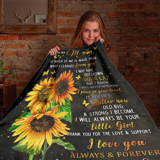 To my Mom You Are The World Sun Flower Blanket, Mother's Day Gifts, Christmas Gift For Mother, Anniversary Gift, Mom Blanket