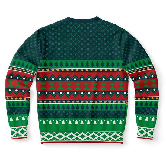 Faux Real Ugly Christmas Sweater SANTA Look Xmas Biker Tattoo Long Sleeve  Shirt | eBay