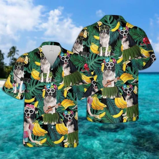 Border Collie Hawaiian Shirt, Tropical Summer Aloha Shirt For Men