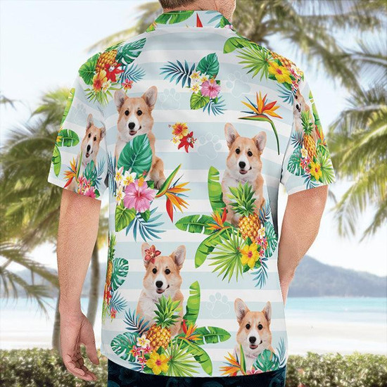 Corgi Hawaiian Shirt Corgi Tropical Pattern Hawaiian Shirt Corgi Pineapple Aloha Shirt Perfect Gift For Men Women Dog Lover Friend Family Seseable UK