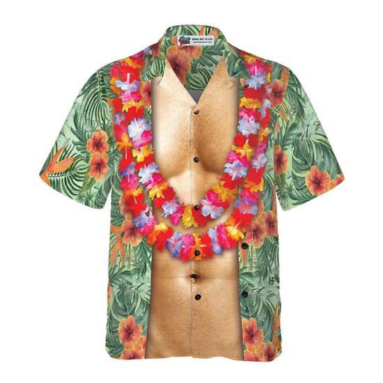 Funny Aloha Tropical Flower 's Hawaiian Shirt Costume