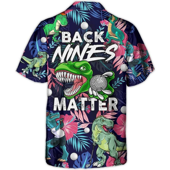 Golf Hawaiian Shirts - Funny Dinosaur Playing Golf Aloha Shirts