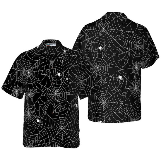 トップス NEIGHBORHOOD SPIDERWEB HAWAIIAN SHIRT Neighborhood Men's Spiderweb Hawaiian Shirt in Black