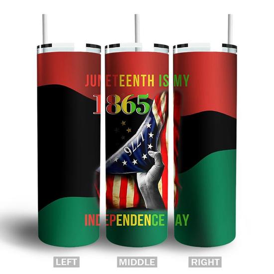Juneteenth Is My Independence Day 1865 Black Gift Skinny Tumbler