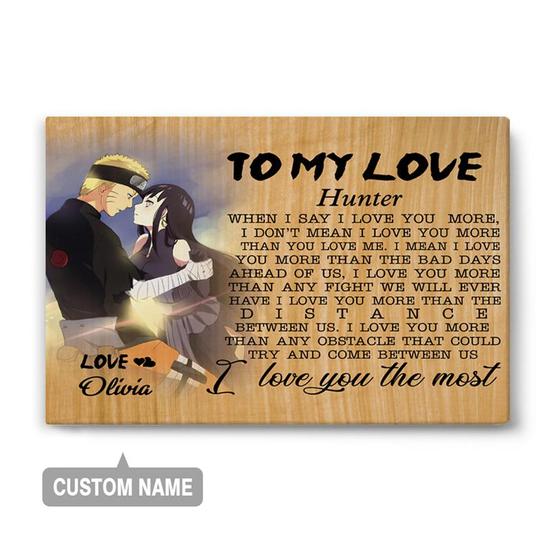 Custom To My Love I Love You The Most Canvas | Custom Name | Gifts For Couple | Personalized Anniversary Canvas