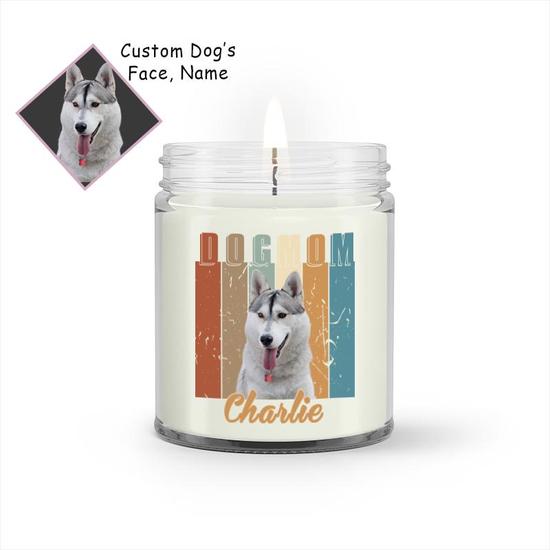 Custom Dog Mom Retro Photo Candle | Custom Photo | Dog Mom Mothers Day Gifts | Personalized Dog Mom Candle